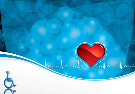 Disabled persons supporting medical templateのイラスト素材