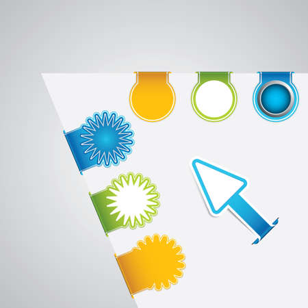 Vector set of paper tagsのイラスト素材