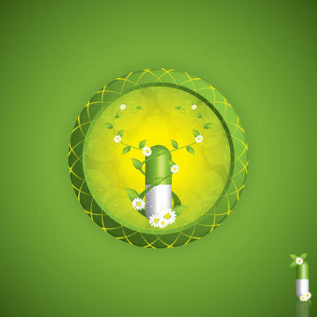 Herbal pill icon.Environment elementのイラスト素材