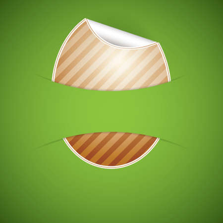 Paper easter egg sticker on green backgroundのイラスト素材