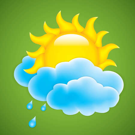 Sun with cloudのイラスト素材