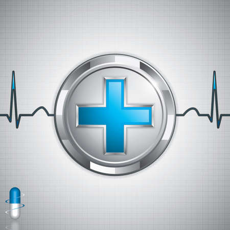 Blue cross alternative medication concept - Natural herbal pillのイラスト素材