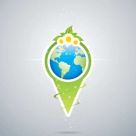 Arrow style pointer Green earth vectorのイラスト素材
