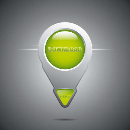 Green arrow style download button Pointerのイラスト素材