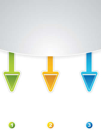 Arrow labels with numbers from one to threeのイラスト素材