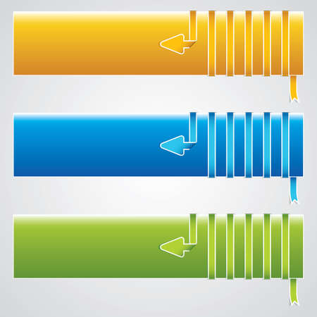 Three universal banner style web element with textのイラスト素材