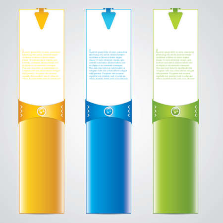 Three universal banner style web element with textのイラスト素材