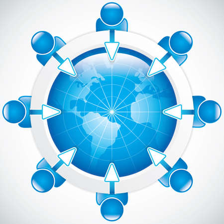 Teamwork around the table Business vectorのイラスト素材