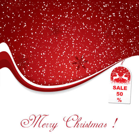 Red Christmas decoration background with promotion tagのイラスト素材