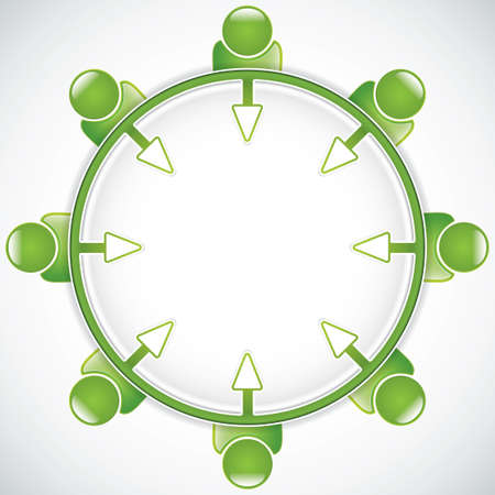 Teamwork around the table Business のイラスト素材