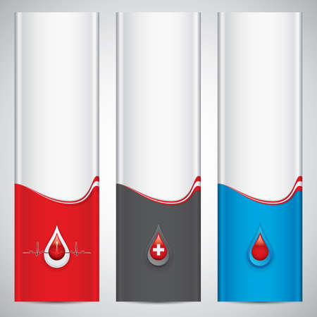 Blood donation -  three medical banner のイラスト素材