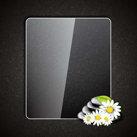 Background with spa stones and white flowersのイラスト素材