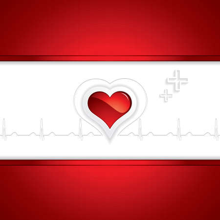 Heart and heartbeat symbol Medical のイラスト素材