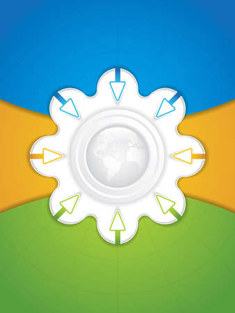 Clean futuristic vector design template with earth globe Brochureのイラスト素材