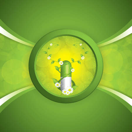 Alternative medication concept - herbal pill のイラスト素材