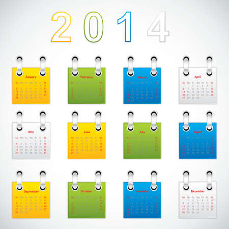 2014 Calendar paper design, Vector illustration のイラスト素材