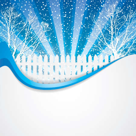 Winter evening in blue tone vecorのイラスト素材