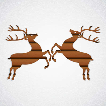 Wooden reindeer vectorのイラスト素材
