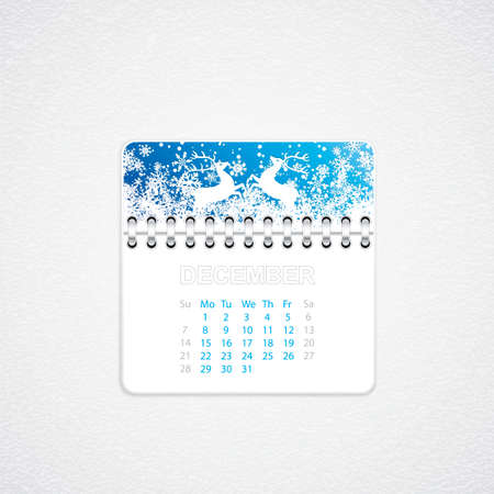 2014 December holiday calendar with Christmas decoration.Vectorのイラスト素材