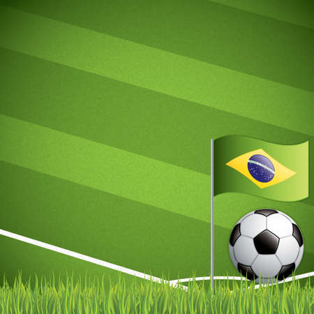 Soccer ball on grass background.Vectorのイラスト素材