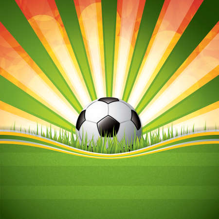 Soccer ball on grass background.Vectorのイラスト素材