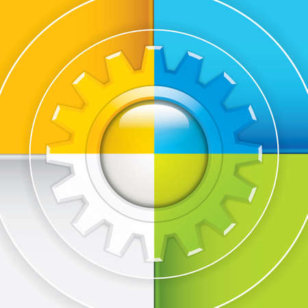 Presentation Template with four colored text box Business gear vectorのイラスト素材