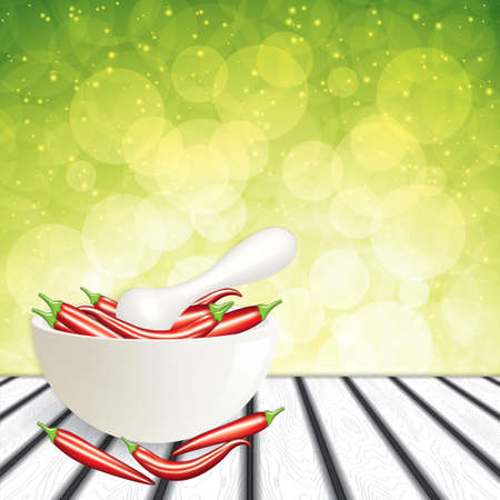 Mortar with red peppers Vectorのイラスト素材