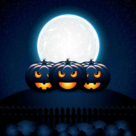 Vector background to Halloween with funny pumpkins のイラスト素材