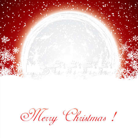 Santa Claus rides in a reindeer sleighのイラスト素材