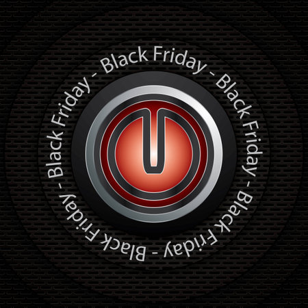 Black Friday power button - vectorのイラスト素材