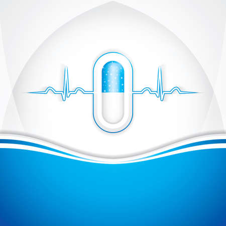 Blue alternative medication concept - Pill vectorのイラスト素材