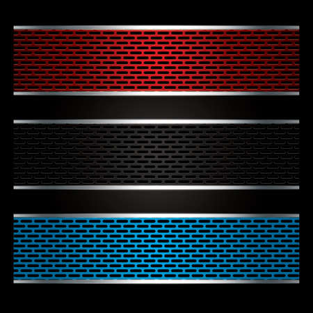 Banners, metallic set, modern backgrounds design, vectorのイラスト素材