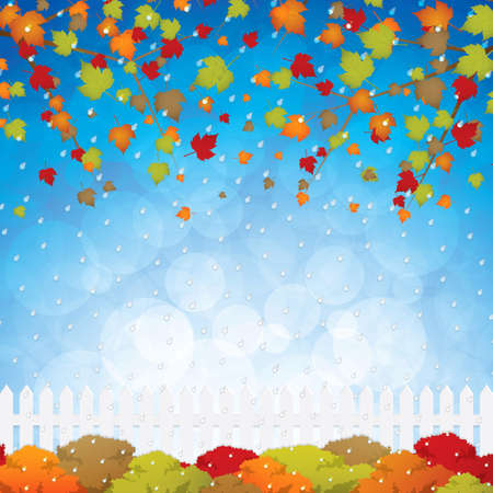 Vector background on a theme of autumnのイラスト素材
