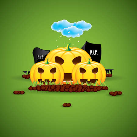 Vector background to Halloween with funny pumpkinsのイラスト素材