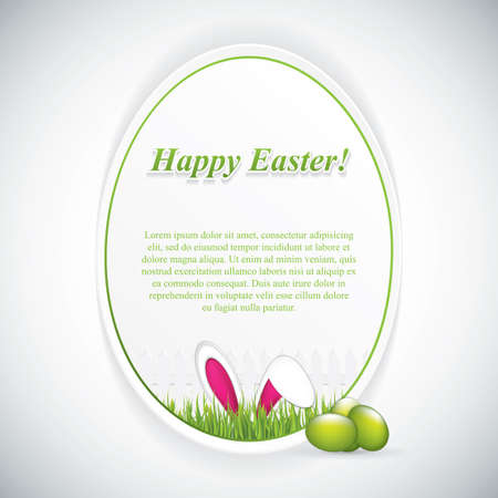 Happy Easter greeting card with rabbit ears.のイラスト素材