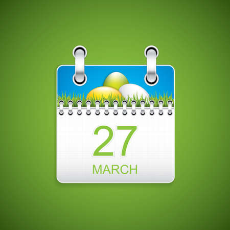 Easter calendar.Holiday vector.のイラスト素材