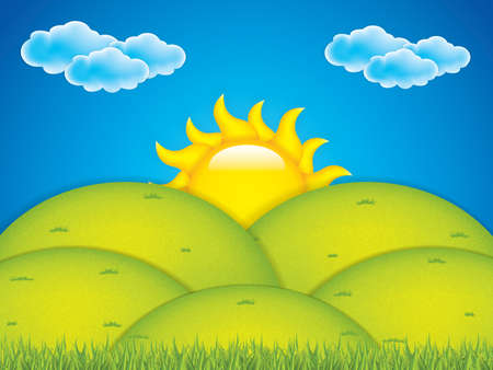 Vector illustration of spring landscapeのイラスト素材