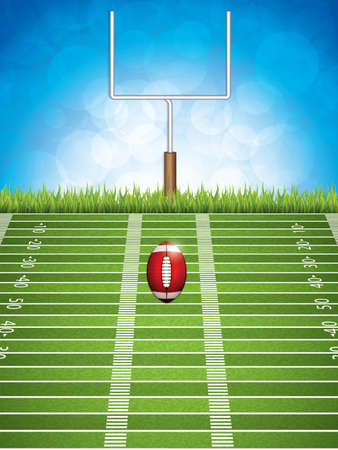 American football concept with goalpost and ball. Vector illustrationのイラスト素材
