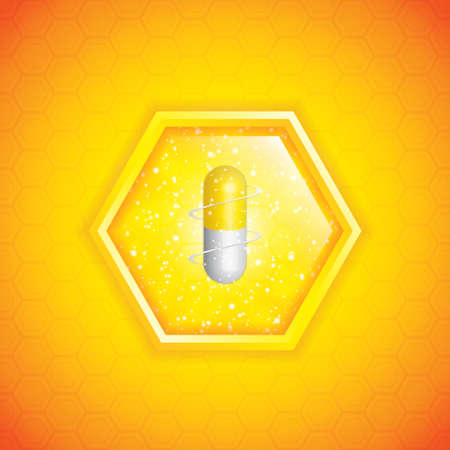 Vitamin C glossy background.Science concept - vector illustrationのイラスト素材