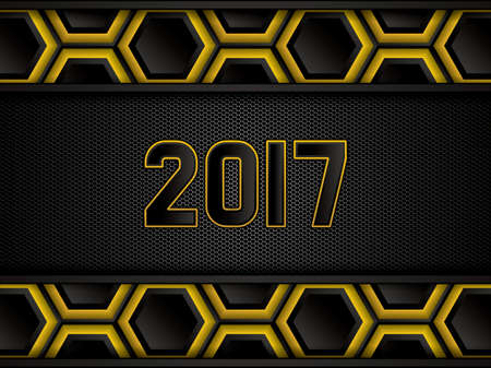 Futuristic golden background.Vector illustrationのイラスト素材