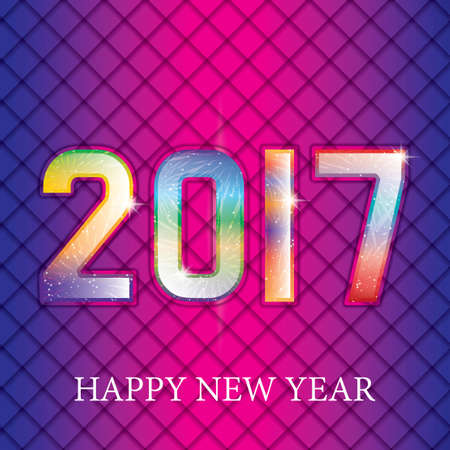Happy New 2017 Year. Seasons greetings, colorful fireworks design.のイラスト素材