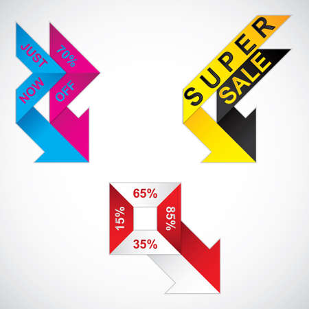 Sale tags, business arrows. Vector illustration.のイラスト素材