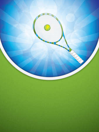 Vector illustration of tennis brochure with racket and ball.のイラスト素材