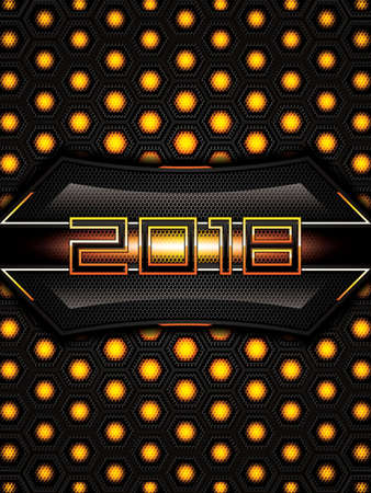 Abstract golden 2018 background.Vector illustration.のイラスト素材