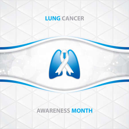 Lung Cancer Awareness Month Background. Ribbon in the lungs, vector illustration.のイラスト素材