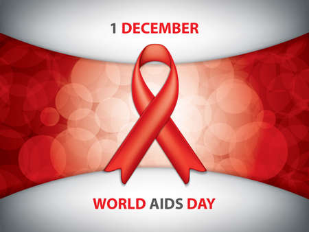 World Aids Day. Hiv awareness red ribbon.のイラスト素材
