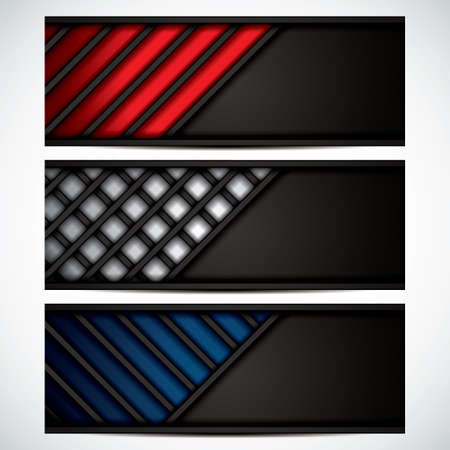 Banners, metallic set, modern backgrounds design, vectorのイラスト素材