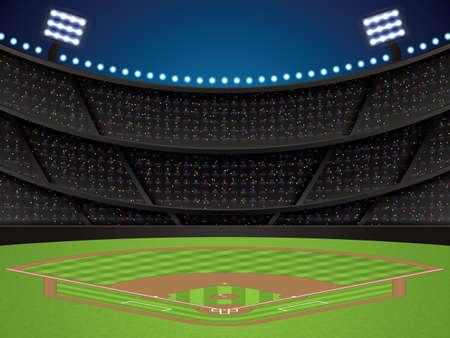 Vector illustration of a baseball stadiumのイラスト素材
