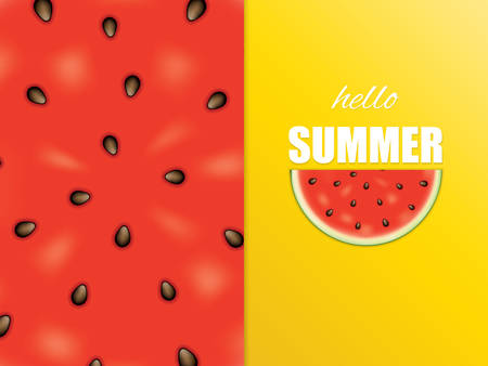 Vector illustration of watermelon, minimal summer concept background