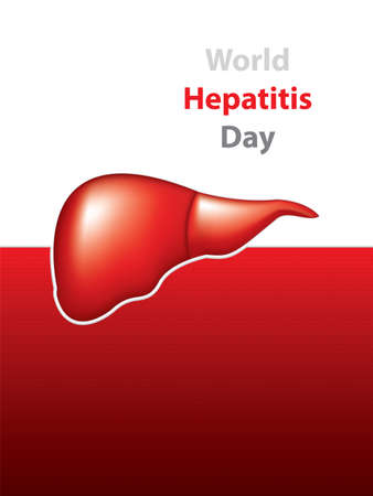 World hepatitis day brochure. Liver vector illustrationのイラスト素材